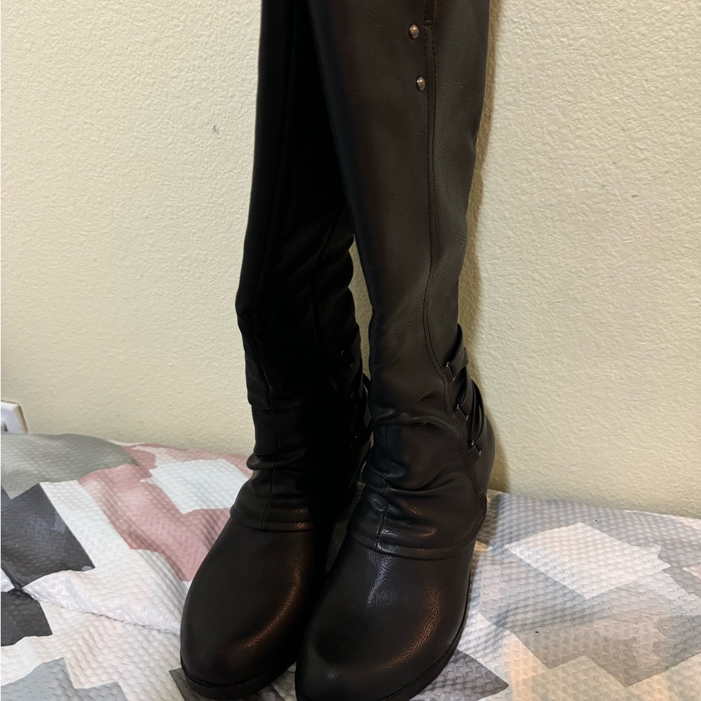 Black knee high Jessica Cline boots size 6 1/2
